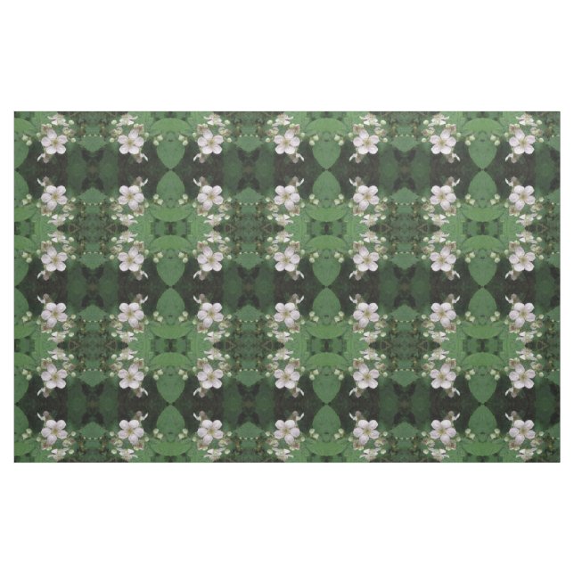 Blommigt för Blackberry Flowers Pattern Fabric Tyg (Fat Quarter)