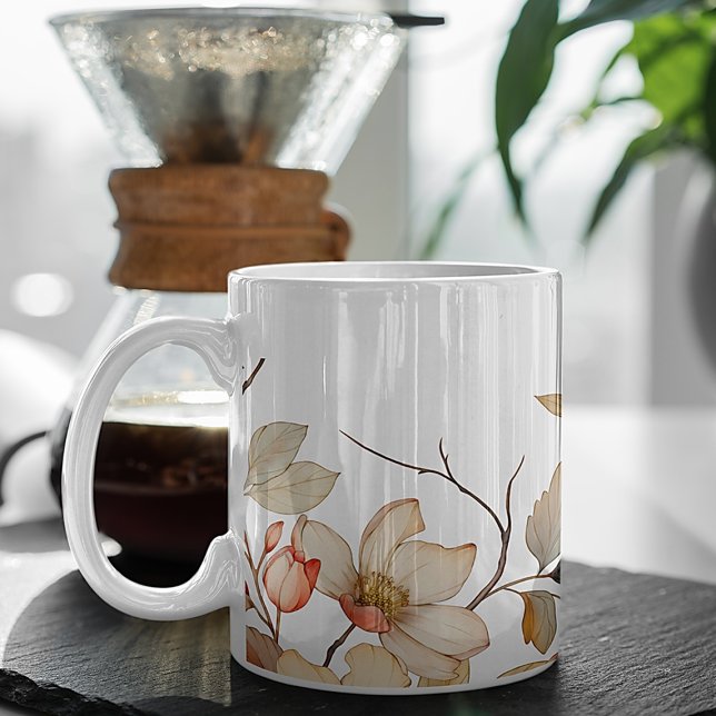 Blommigt för blommande höstfärg kaffemugg (Skapare uppladdad)