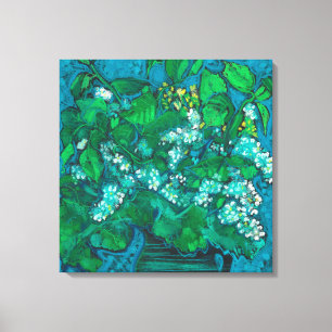 Blommigt för Blommar av Bird Cherry Flowers Pastel Canvastryck