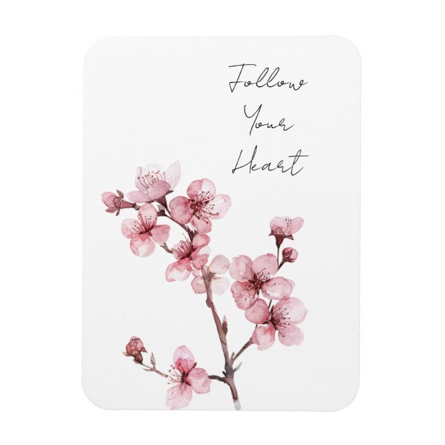 Blommigt för Blommar av vit Rosa Cherry Magnet (Vertikal)