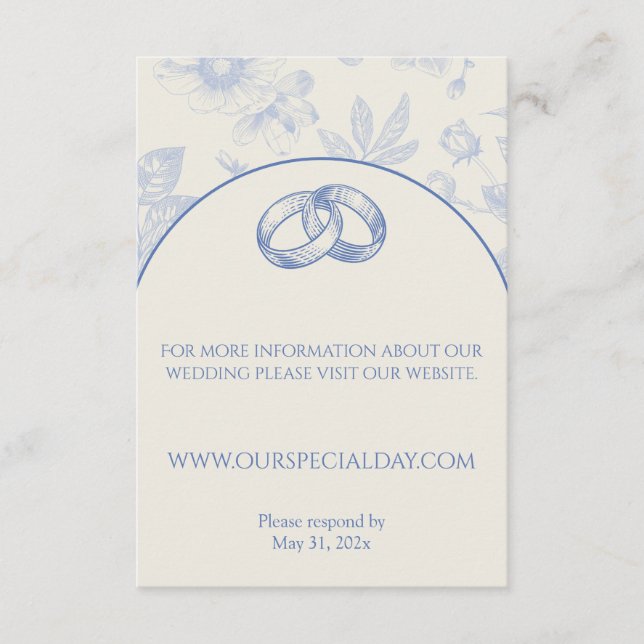 Blommigt för Blommigt av blått Fransk i rik Tilläggskort (Framsida)