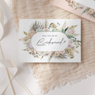 Blommigt för bohemisk Elegant - Bridesmaid-inbjuda Vykort