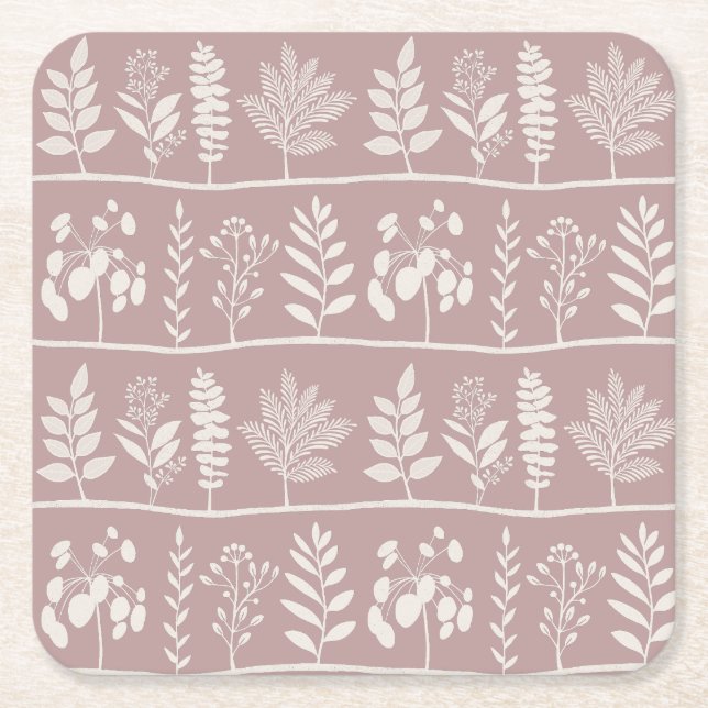 Blommigt för botanik Gentle Rhythm XL 1 elfenbensb Underlägg Papper Kvadrat (Framsidan)