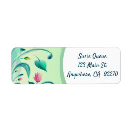 Blommigt för botanisk Grönt Returadress Etikett
