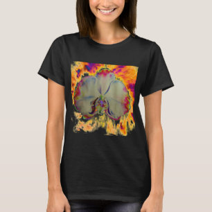 Blommigt för brandsäker, abstrakt-vibrerande vatte tee shirt