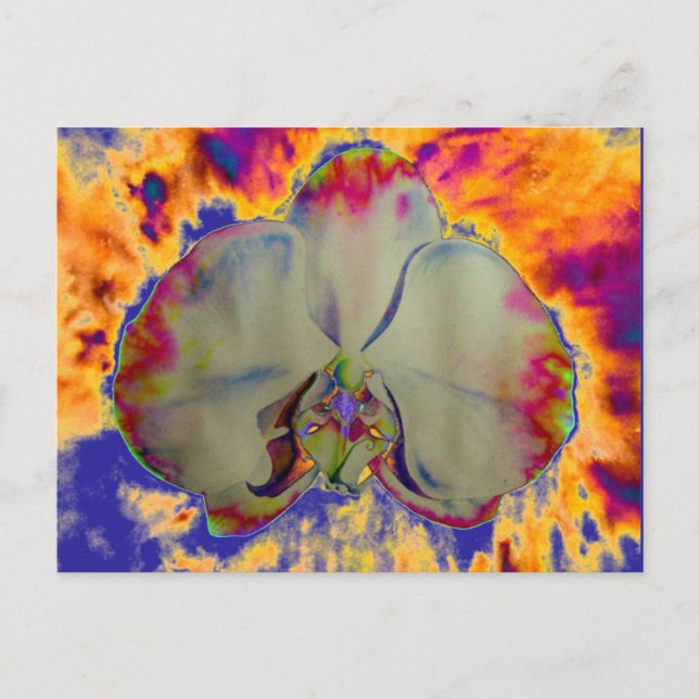 Blommigt för brandsäker, abstrakt-vibrerande vatte vykort (Framsida)