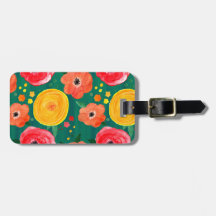 Blommigt för Bright Rosa, Gult och Grönt