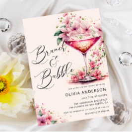 Blommigt för Brunch och Bubly Möhippa Inbjudningar