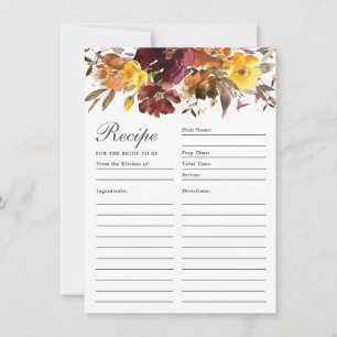 Blommigt för Burgundy-bränd Orange för Bride Card Tack Kort