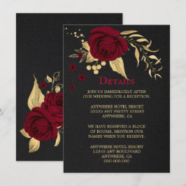 blommigt för burguny-svart guld-kort tilläggskort
