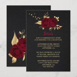 blommigt för burguny-svart guld-kort tilläggskort