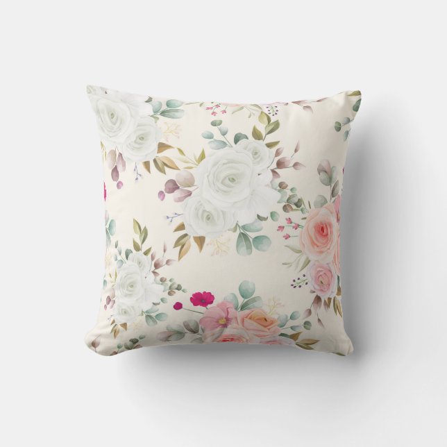 blommigt för chic av elegant kudde (Framsida)
