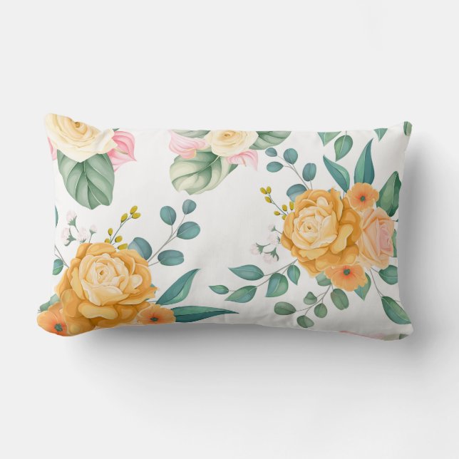 blommigt för chic av elegant lumbarkudde (Framsida)