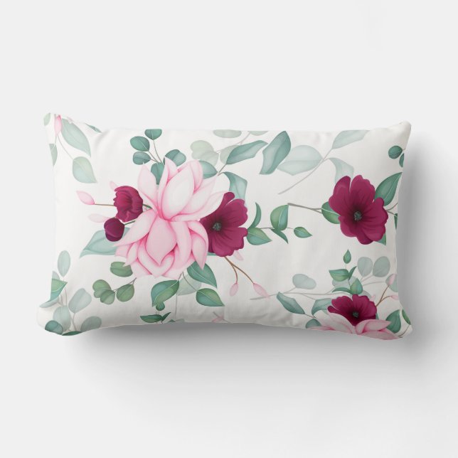 blommigt för chic av elegant lumbarkudde (Framsida)