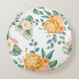 blommigt för chic av elegant rund kudde