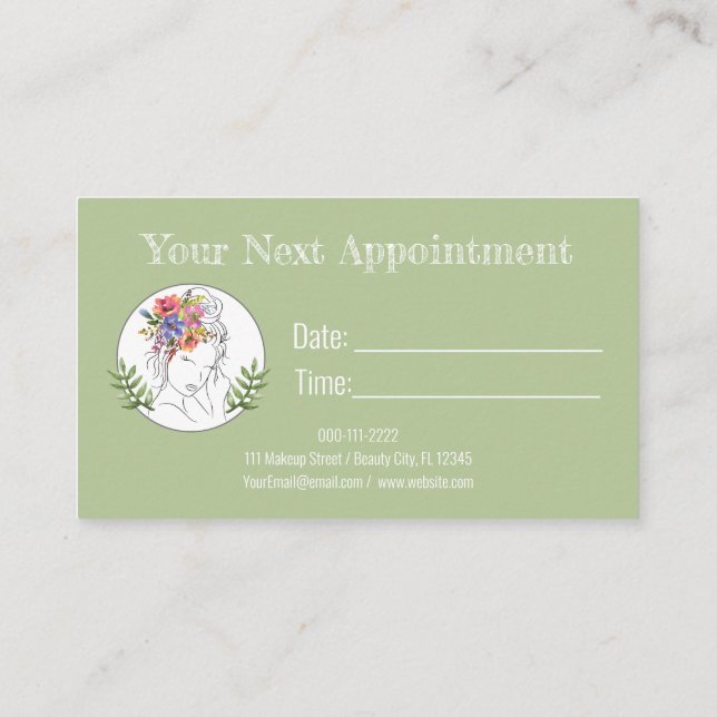 Blommigt för Chic av modern Esthetician Stylist Sp Tidsbeställning Kort (Baksida)