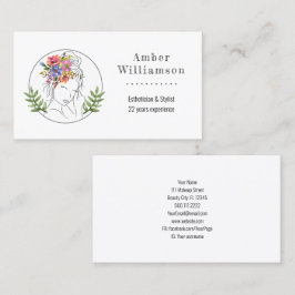 Blommigt för Chic av modern Esthetician Stylist Sp Visitkort