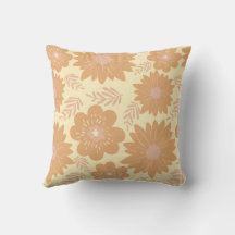 Blommigt för Cream Orange för Retro Vintage