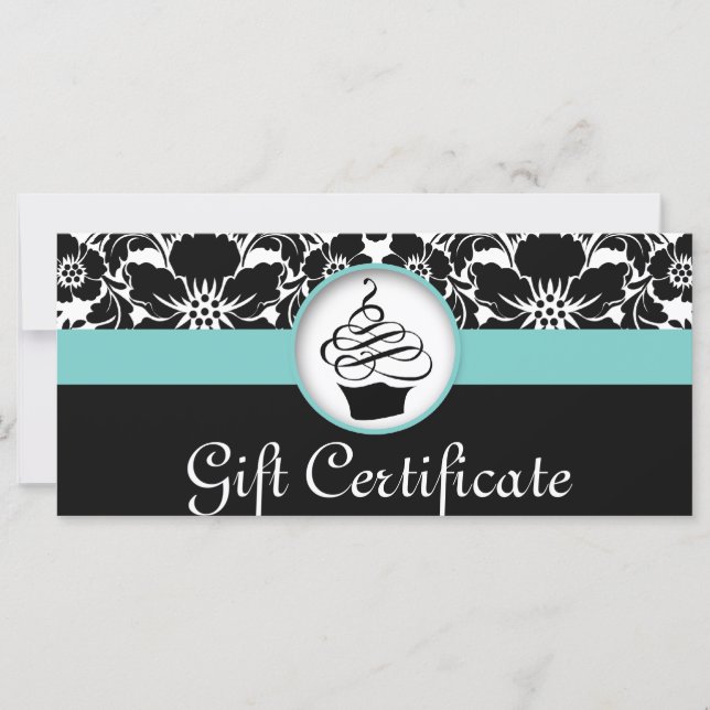 Blommigt för Cupkaka Gift-certifikat, svart, svart (Framsida)
