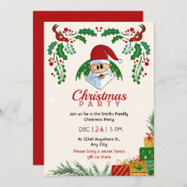 Blommigt för den fina Eleganten i Party vid jul Inbjudningar