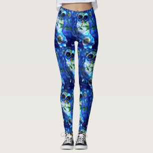 Blommigt för den vita Uggla-Grönten med vit Abstra Leggings