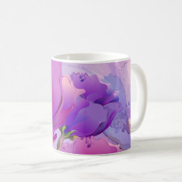 Blommigt för eget namn - vattenfärg kaffemugg