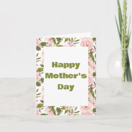 Blommigt för elegant av Grönt för Rosa Mors dag Kort