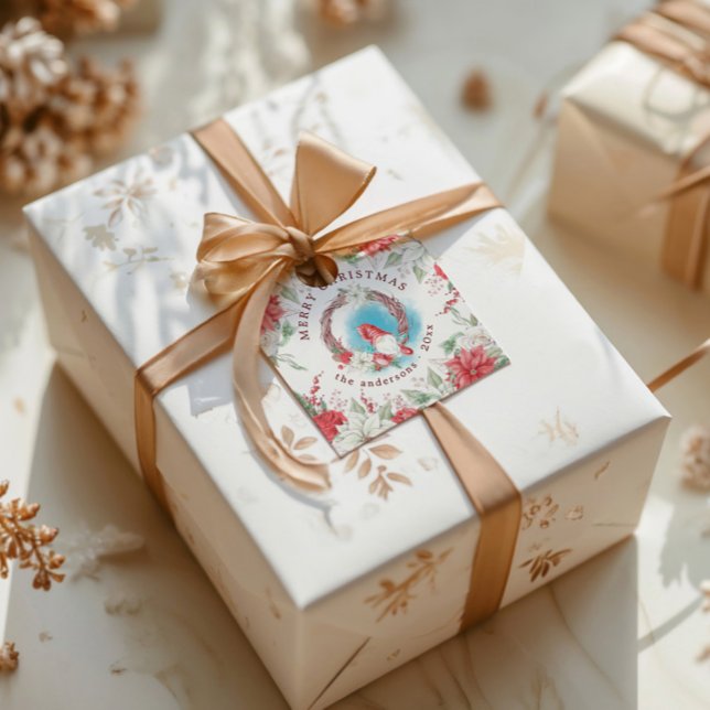 Blommigt för Elegant av jultomans Helgdag Gåvor Etiketter (Skapare uppladdad)