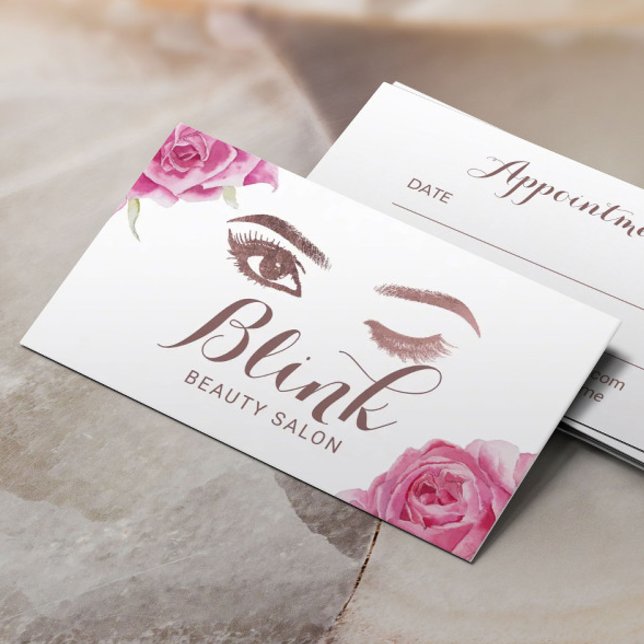 Blommigt för Elegant av lash Beauty Salon Möte Tidsbeställning Kort (Skapare uppladdad)