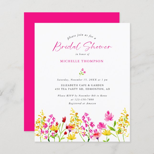 Blommigt för Elegant av Möhippan Budgeterad Wildbl (Fram/baksida)