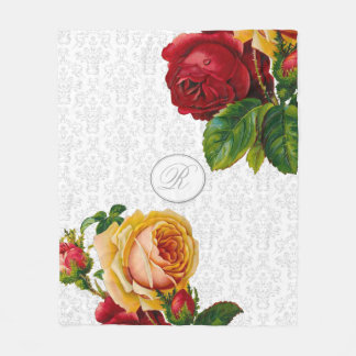 Blommigt för Elegant av Monogram-skada Fleecefilt