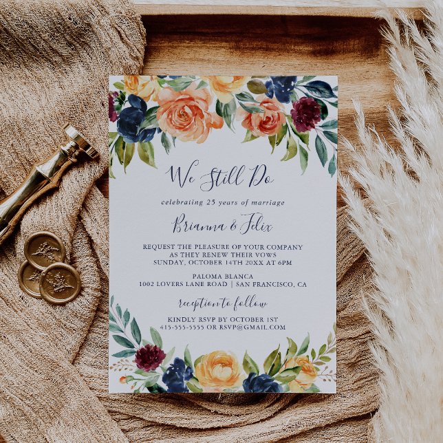 Blommigt för Elegant av multifärgad Vi fortsätter  Inbjudningar (Skapare uppladdad)