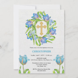 Blommigt för elegant Baptism Inbjudningar