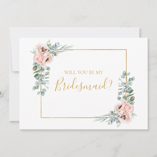  Blommigt för elegant | Bridesmaid Frieri Card Inbjudningar (Framsida)