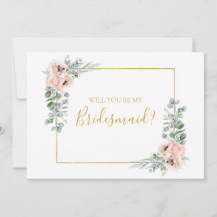 Blommigt för elegant Bridesmaid Frieri Card Inbjudningar