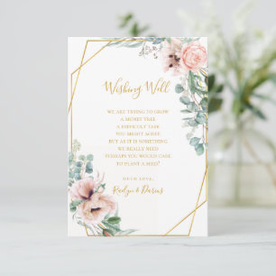 Blommigt för elegant Bröllop Wishing-kort Tilläggskort