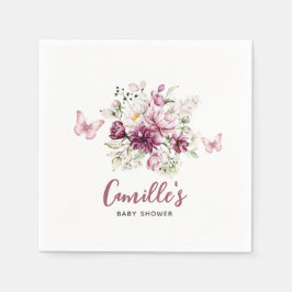 Blommigt för elegant Butterfly Baby Shower Pappersservett