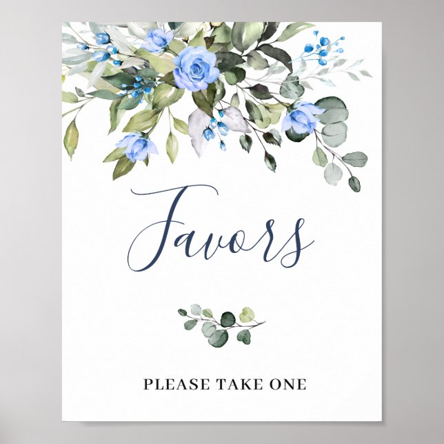 Blommigt för elegant Eucalyptus Blue Ro Favoriter Poster (Framsidan)