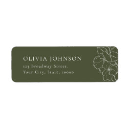 blommigt för elegant grönt Returadressetikett för  Returadress Etikett