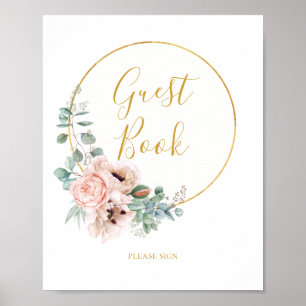 Blommigt för elegant   Guest Bok-tecken Poster
