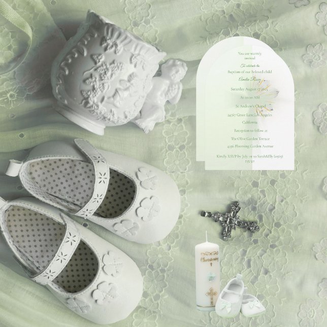 blommigt för elegant - kor-baptisminbjudan inbjudningar (Skapare uppladdad)