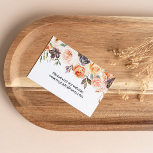 Blommigt för Elegant på rustik höst-webbplats Info Visitkort