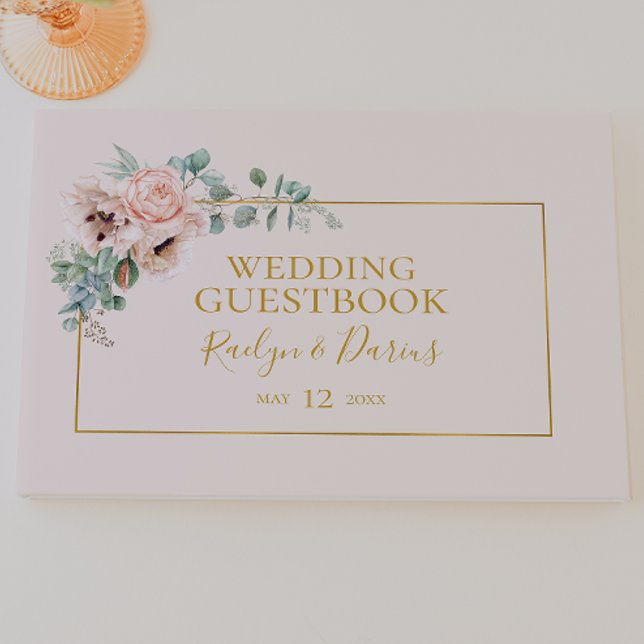  Blommigt för elegant | Pastel Bröllop Guest Bok (Skapare uppladdad)