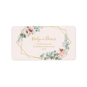  Blommigt för elegant   Pastel Bröllop OSA Adress Adressetikett