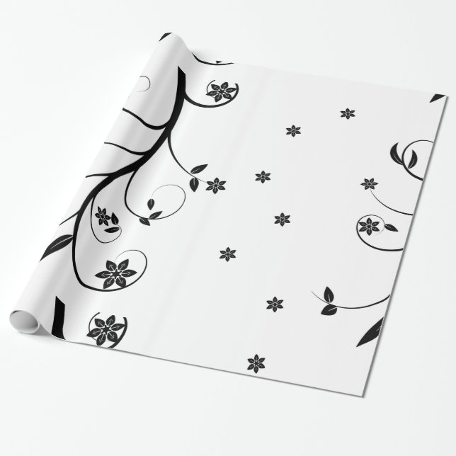Blommigt för elegant - radbrytning Papper Presentpapper (Utrullad)