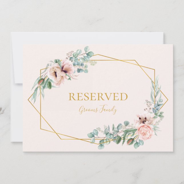  Blommigt för elegant | Reserverat monteringsskylt (Framsida)