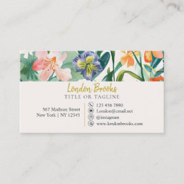 Blommigt för elegant, skript Guld | Social Media Visitkort