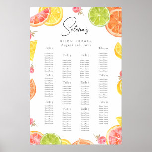 Blommigt för elegant - utformning av sätesdiagram poster