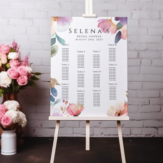 Blommigt för elegant - utformning av sätesdiagram poster (Skapare uppladdad)