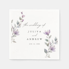 blommigt för elegant, vattenfärg, bröllop pappersservett